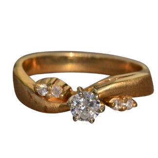 The Cailean:  Ladies 14K Crossover Style Diamond Ring