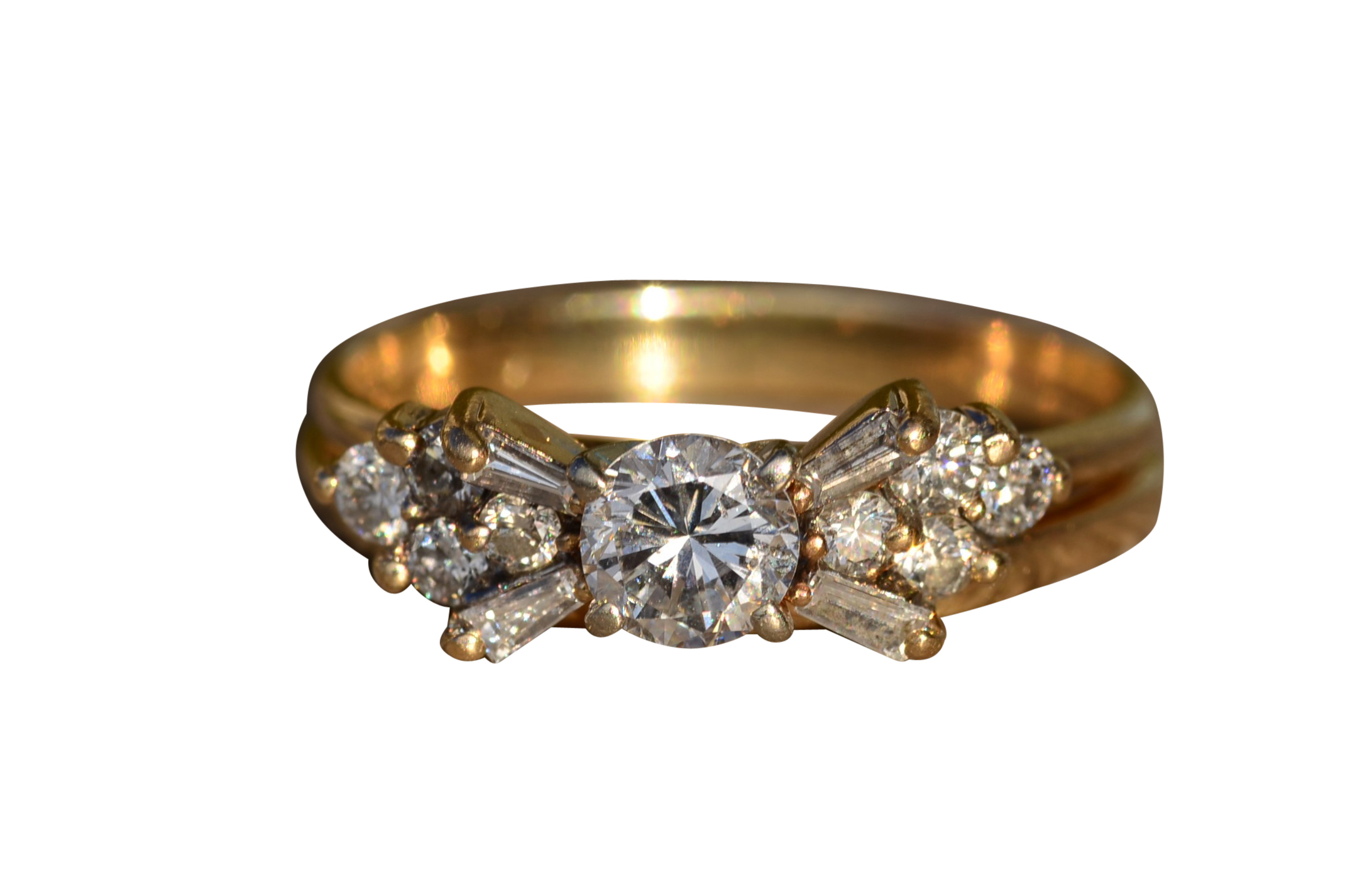 SOLD - The Moira: Ladies Signed R Star 14K Gold and Diamond Engagement Ring