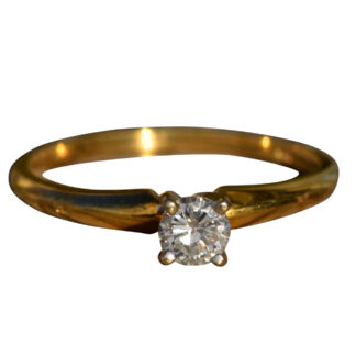SOLD - The Sholto:  Ladies Vintage Signed Magic Glo Diamond Engagement Ring in 14K