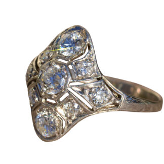 SOLD - The Faina:  Ladies Antique Edwardian Diamond Ring in 18K