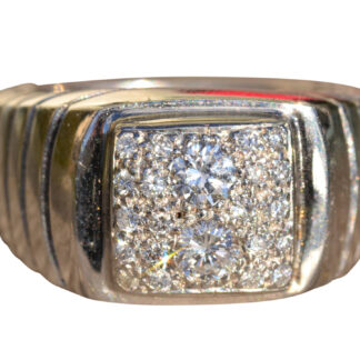 The Danila:  Gentleman's 14K White Gold Diamond Cocktail Ring