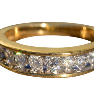 The Sava:  Gentleman's 14K Channel Set Diamond Wedding Band