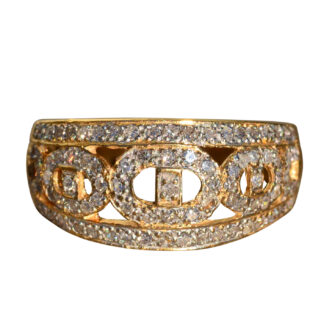 The Cardea:  Ladies 14K Gold and Diamond Statement Band