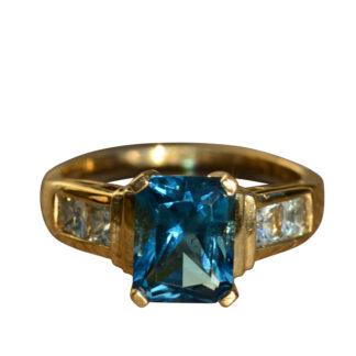 The Emerin:  Ladies 14K Yellow Gold Topaz Ring