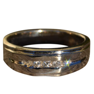 SOLD - The Jarlan:  Gentleman's 14K Diamond Wedding Band