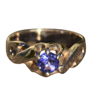 The Genera:  Vintage White Gold Handmade Tanzanite Twist Ring