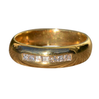 SOLD - The Marius:  Gentleman's 14K Diamond Set Wedding Band