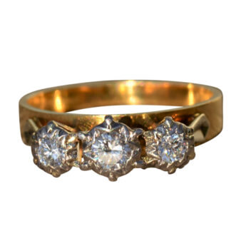 SOLD - The Meliora:  Antique Retro Ladies Diamond Trilogy Ring