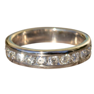 The Myles:  Gentleman's 14K Channel Set Diamond Wedding Band