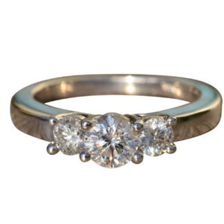 The Prospera:  Ladies 14K Diamond Trilogy Engagement Ring