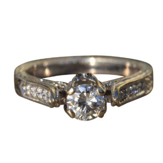 The Verena:  Ladies Elaborate Diamond Engagement Ring in 14K