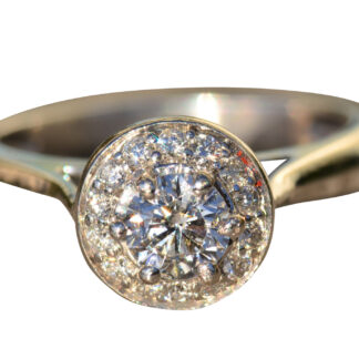 The Zinnia:  Ladies Contemporary Diamond Ring in 14K Gold