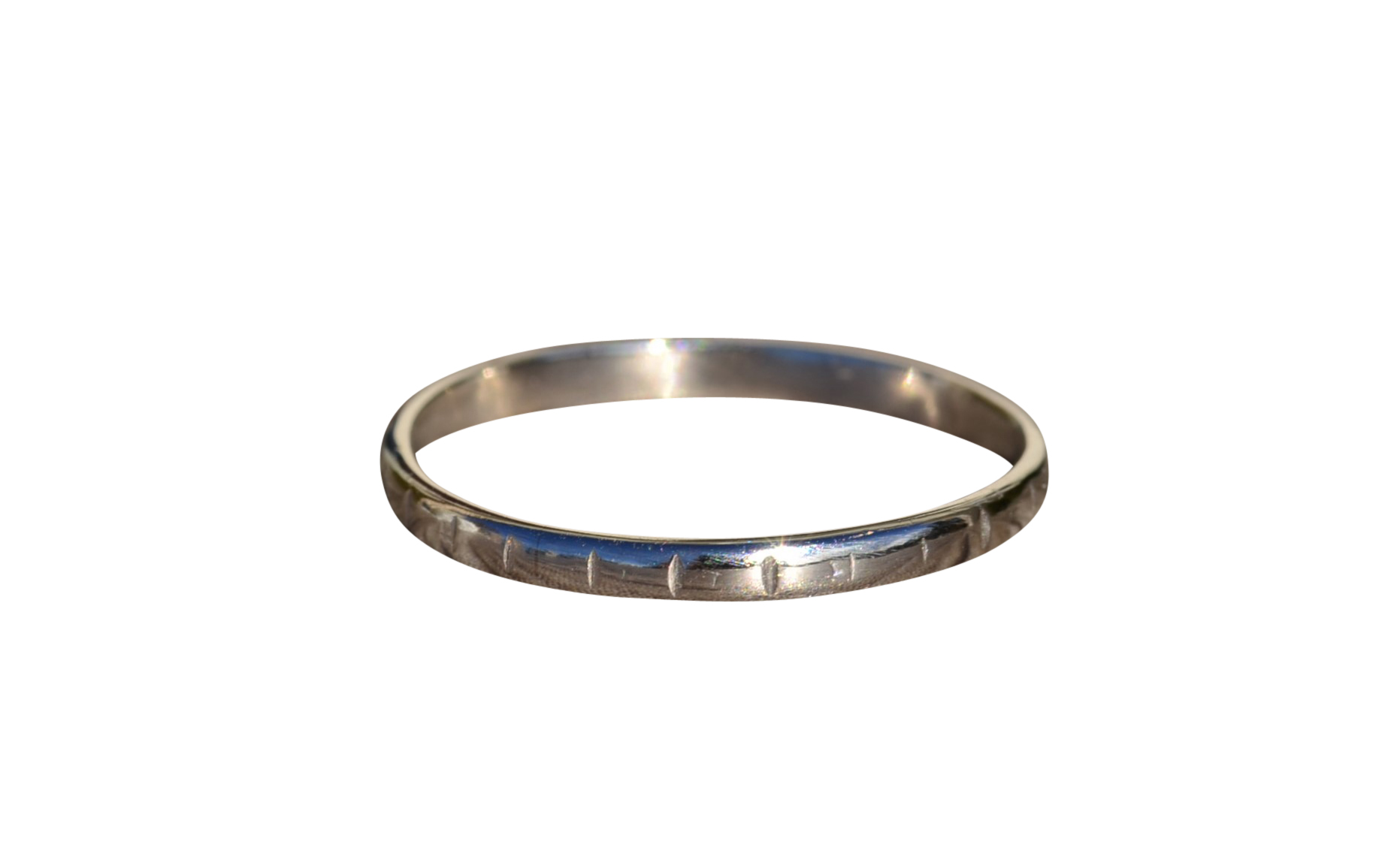 SOLD - The Ximena: Ladies Antique Platinum Wedding Band