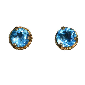 SOLD - The Yesenias:  Ladies 14K Gold Studs set with Topaz