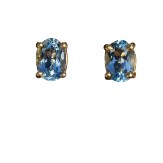 SOLD - The Ailsas:  Ladies 14K Gold Aquamarine Stud Earrings