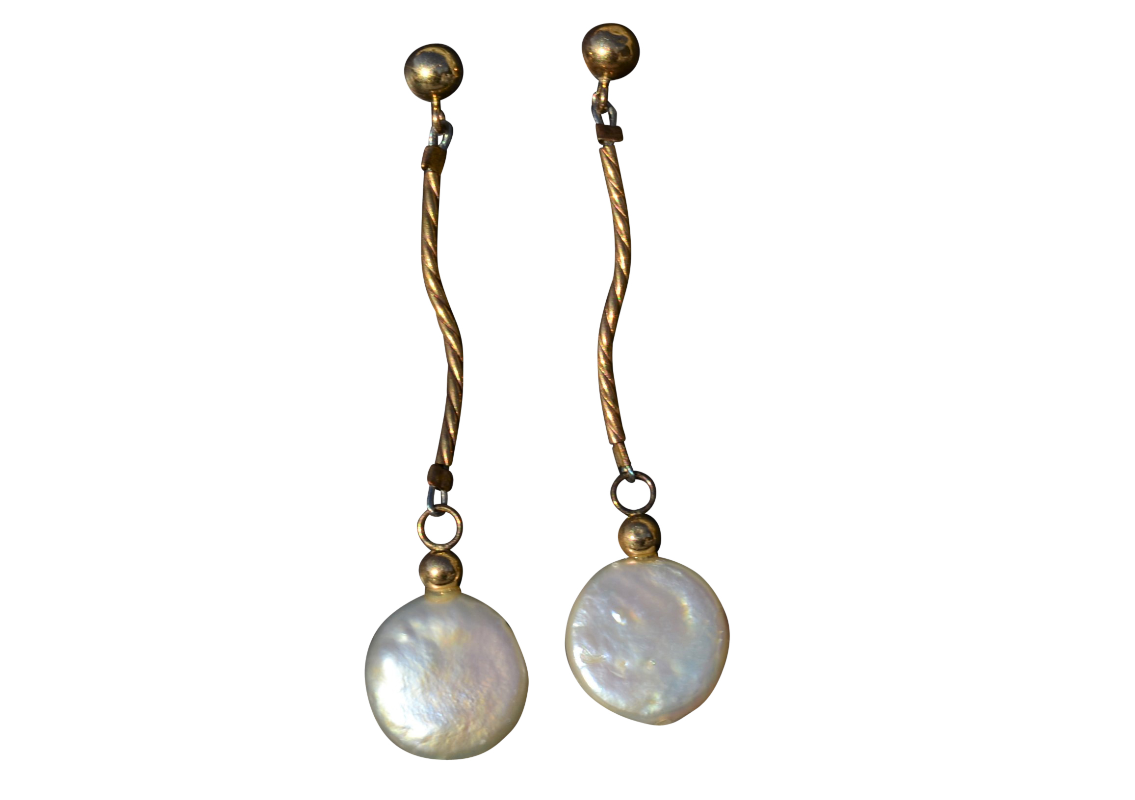 The Lourdes: Ladies Contemporary 14K Pearl Dangler Earrings