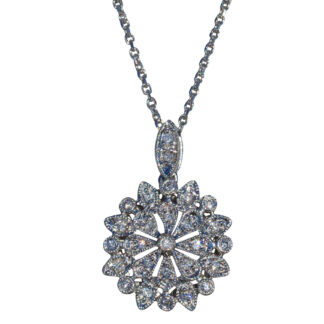 The Vittoria: Ladies Contemporary 14K Diamond Floral Necklace