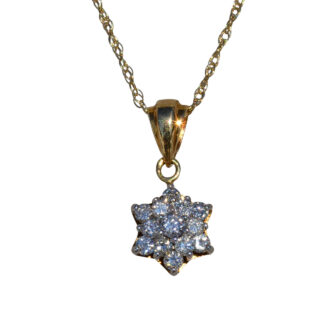 The Siobhan:  Ladies Diamond Star Cluster Necklace in 14K