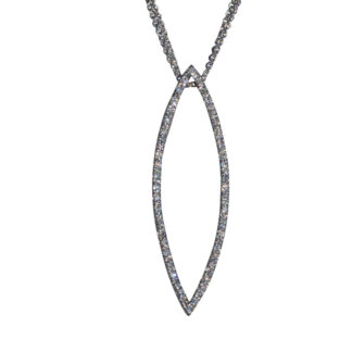 The Naomi:  Ladies Contemporary Large Open Marquise Diamond Necklace in 14K