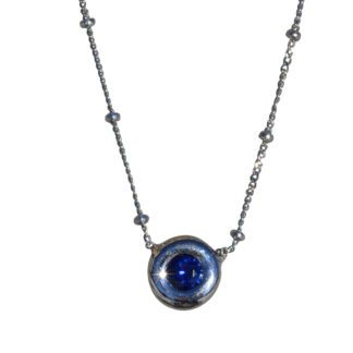 The Athena:  Ladies Bezel Set Sapphire and 14K White Gold Station Chain