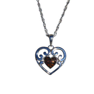 SOLD - The Sienna:  Ladies 14K Heart and Diamond Necklace