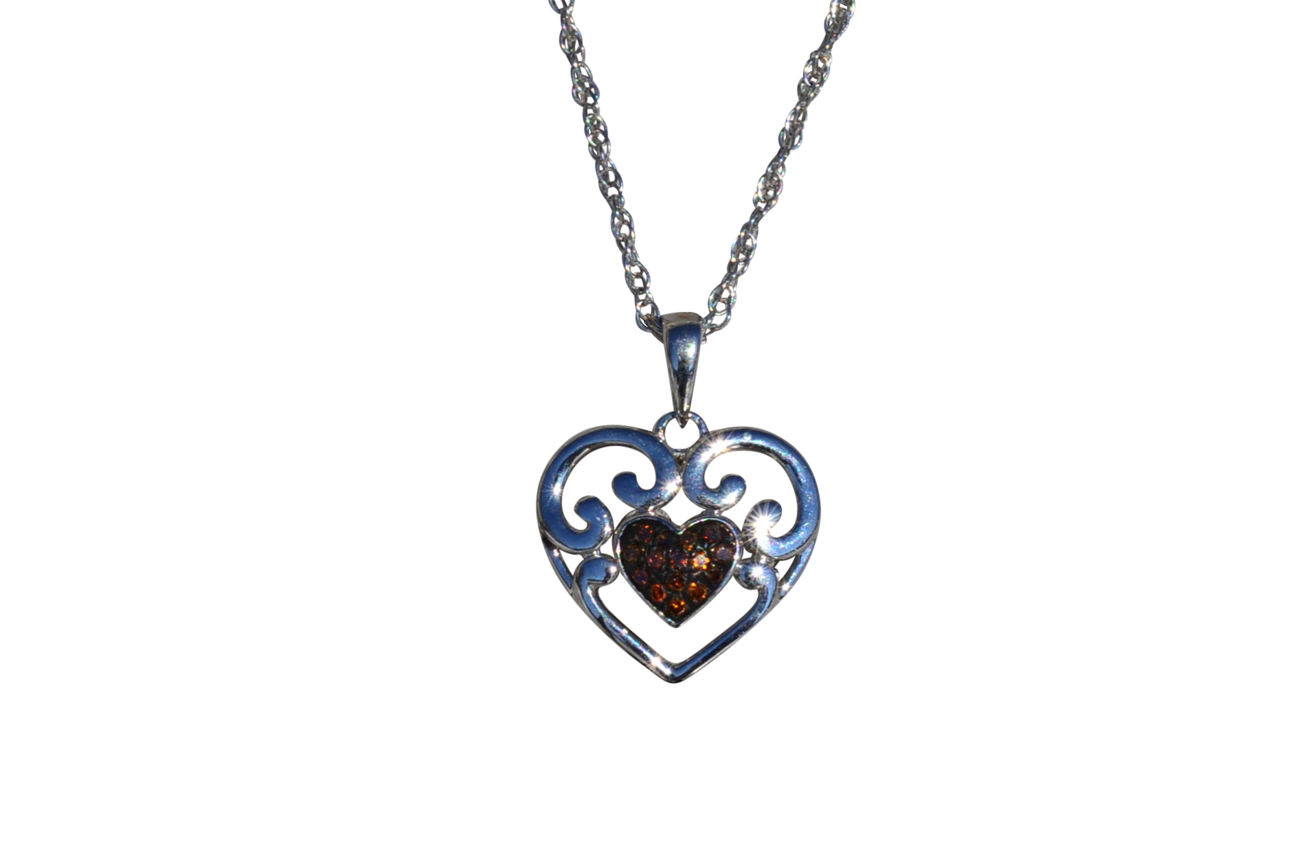 SOLD - The Sienna: Ladies 14K Heart and Diamond Necklace