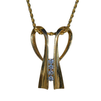 SOLD - The Adaline: Ladies Impressive 14K Bow Style Necklace set with Diamonds