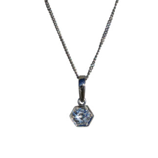SOLD: The Malia:  Ladies Antique Platinum and 14K Diamond Solitaire Necklace