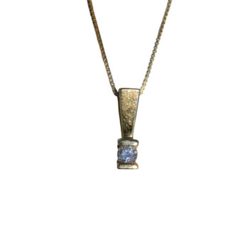 The Adelaide:  Ladies 14K Gold and Diamond Tension Style Necklace