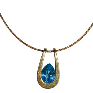 The Gwendolyn:  Ladies 14K Yellow Gold and Topaz Twisted Wire Cable Necklace