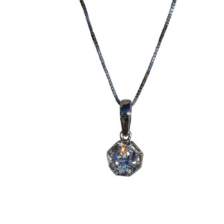 SOLD - The Wren:  Ladies Antique Diamond Solitaire Necklace in Platinum