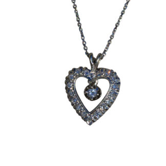 The Nayeli:  Ladies Contemporary Diamond Heart Necklace in 14K