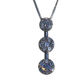 The Sarai: Ladies Invisible Set Diamond Drop Necklace in 14K
