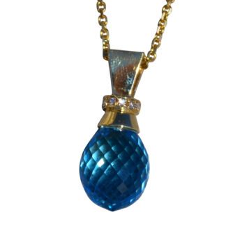 The Hattie:  Ladies Bold Topaz and Diamond Statement Necklace
