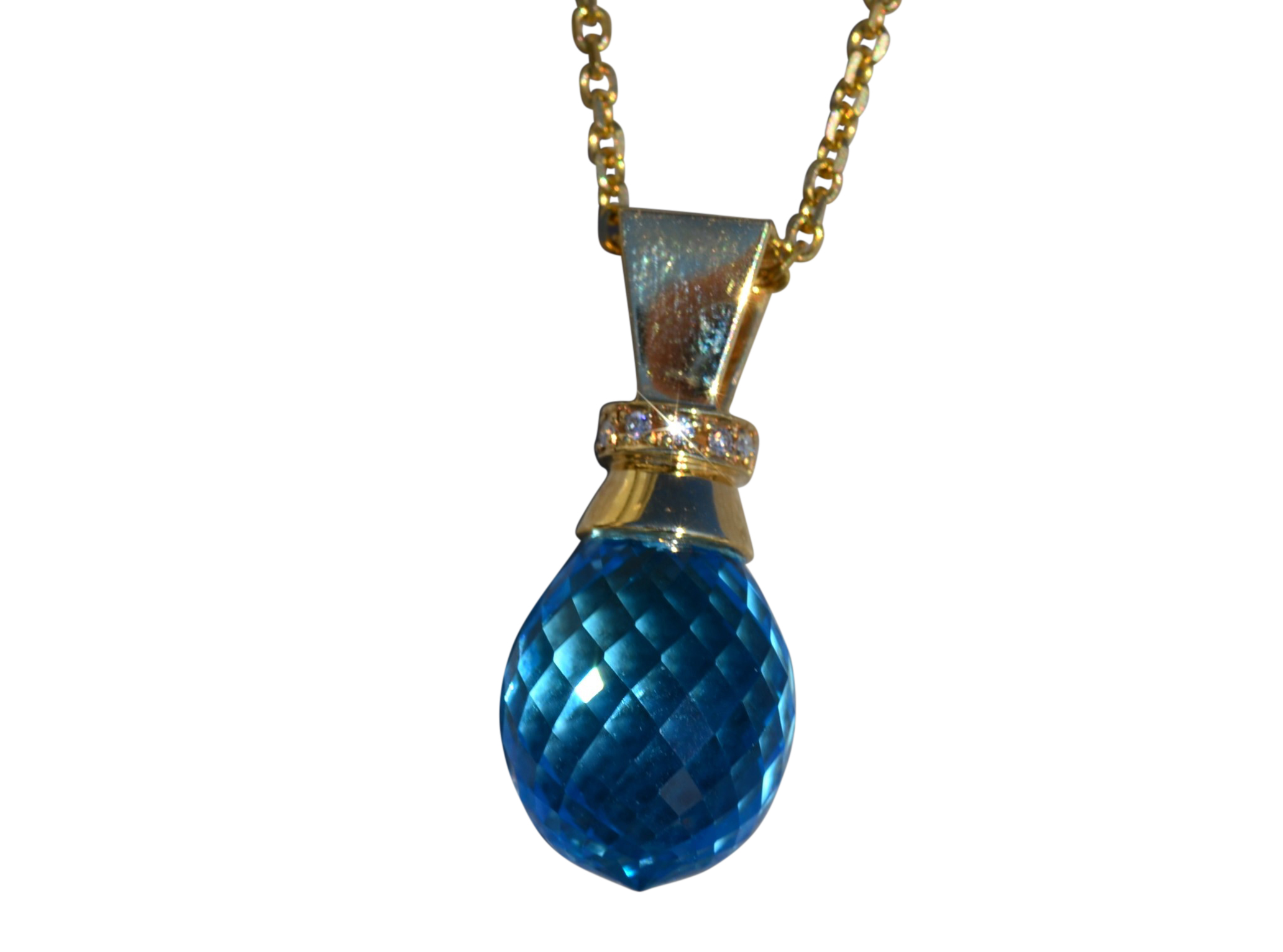 The Hattie: Ladies Bold Topaz and Diamond Statement Necklace