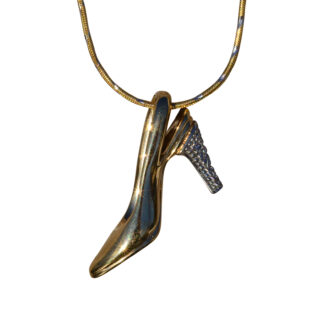 The Aurelia:  Ladies 14K Two Tone Gold and Diamond Heel Necklace