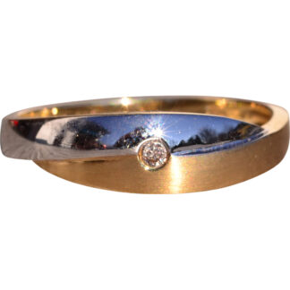 The Two: Natural Diamond Ring in Yellow Gold with Rhodium Accent