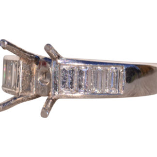 Diana Vincent Signed Platinum and Natural Diamond Semi Mounting