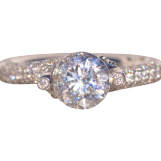 Diana Vincent Platinum Signed Natural Diamond Semi Mounting