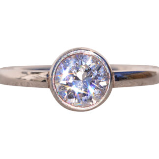 Diana Vincent Signed Bezel Ring Mounting in Platinum