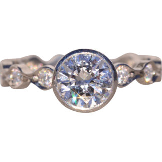 The Hazel: Diana Vincent Signed Engagement Ring in Platinum with Natural Diamonds