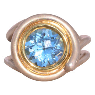 SOLD - The Diana Brilliance: Topaz Ring in Sterling Silver and 18K White and Yellow Gold