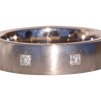 The Cedar: Gentleman's Designer Signed Platinum Spinner Ring with Natural Diamonds