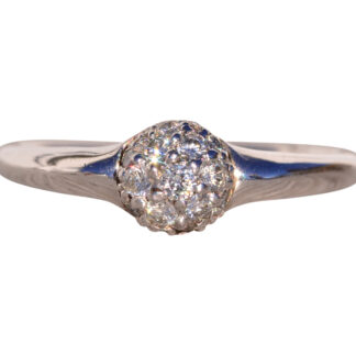 The Willow: Designer Signed Natural Diamond Bombe Ring in Platinum