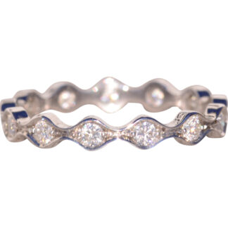 The Magnolia: Designer Signed White Gold Diamond Station Band