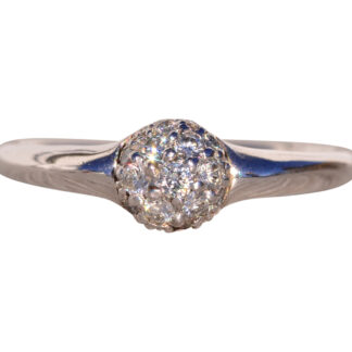 The Holly Tree:  Designer Signed Natural Diamond Bombe Ring in Platinum