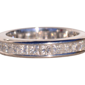 The Pine Tree: Designer Signed Platinum and Natural Diamond Channel Set Band