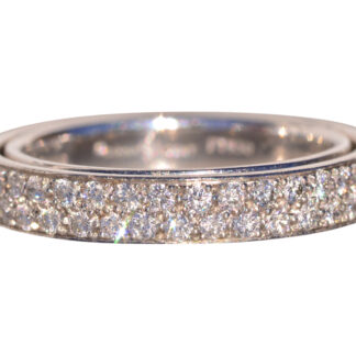 The Daphne: Designer Signed Pave Two Row Natural Diamond Band in Platinum