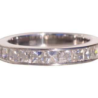 The Bez: Designer Signed Blaze Cut Natural Diamond Band in White Gold