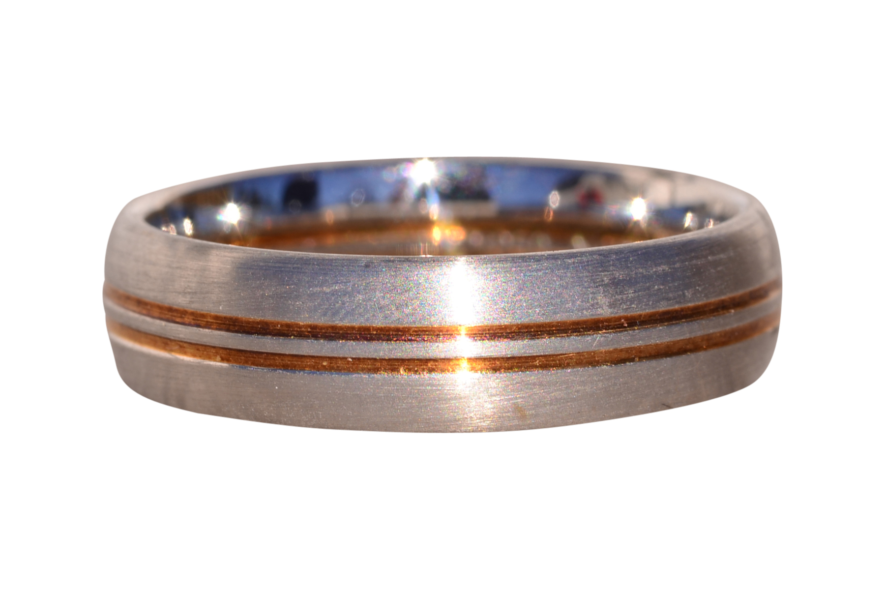 The Handmade: Designer Signed Handmade Platinum and Yellow Gold Gentleman's Band